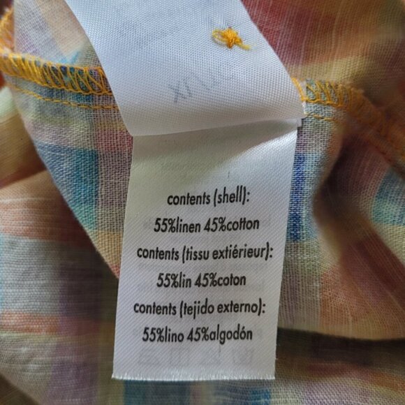 Oversized Rainbow Plaid Button-Up Dad Shirt XL by WeWoreWhat - Picture 5 of 11